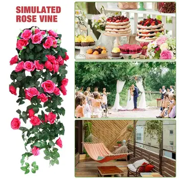 Венок из роз, весенний венок из искусственных цветов, полевые цветы, имитация розового тростника, искусственные цветы, настенные художественные украшения для помещений