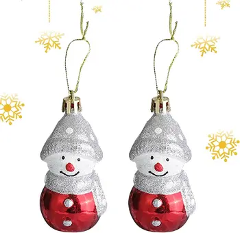 Рождественские подвески-талисманы | Набор из 2 рождественских елочных украшений в виде Санта-Снеговика - Подвесной декор для украшения рождественской елки