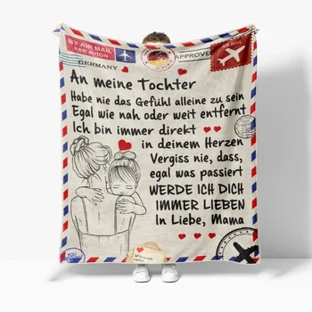 Фланелевое одеяло с немецкими буквами для детей, подарок для мальчиков и девочек, кровать для пикника, диван, кресло, применимо Всесезонное одеяло с надписью