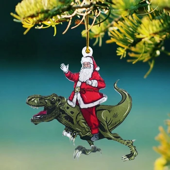 Акриловая подвеска в виде динозавра, Рождественские украшения для дома, украшения 2023 года, подарочные украшения Navidad в канун Нового года