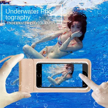 Большая водонепроницаемая сумка для дайвинга под водой Водонепроницаемый чехол для мобильного телефона Надувная сумка с сенсорным экраном Мобильный телефон