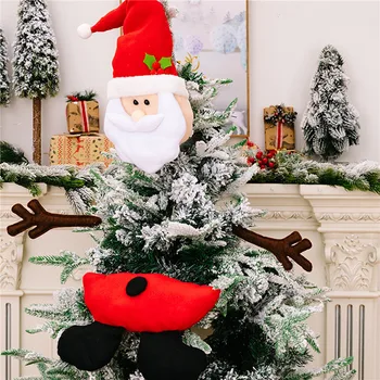 Рождественские украшения, Куклы, Рождественская елка, Звезда на верхушке дерева, Санта-Клаус, Снеговик, Лось, Креативный подвесной декор для детей
