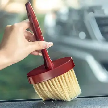 Щетка для чистки Без выпадения волос, деревянная ручка, легкая мягкая щетка для чистки салона автомобиля