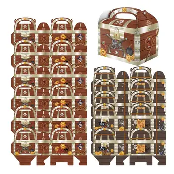Коробки для сундуков с сокровищами, 12 шт. бумажных коробок для угощений, Картонные коробки для подарков для вечеринок, 15 * 9 * 9 см, коробки для конфет с сокровищами Для