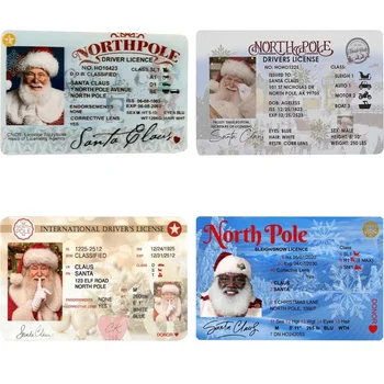 2023 Рождественская открытка, водительские права Санта-Клауса, Водительские права в канун Рождества, Рождественский подарок для детей, Рождественское украшение