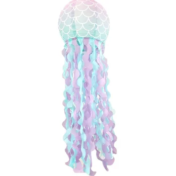 Новый 10-дюймовый бумажный фонарь в виде русалки-медузы для украшения дня рождения в русалочьей тематике, свадебные принадлежности 