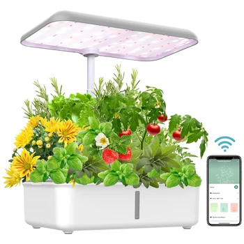 Система выращивания гидропоники в саду, набор для выращивания трав в помещении, Автоматический выбор времени, светодиодные фонари для выращивания, Умный Водяной насос для домашних цветочных горшков