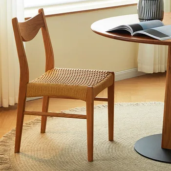 Обеденные стулья для кухни, гостиной, Эргономичный обеденный стул с отдельными акцентами, массивный деревянный шезлонг, стильная мебель