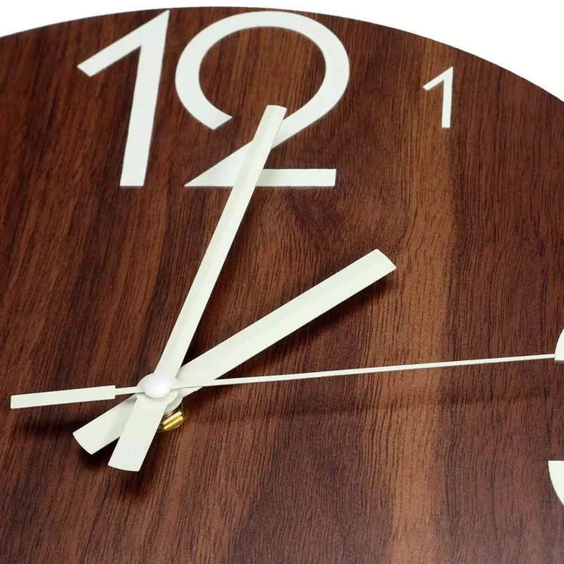 12-дюймовые светящиеся настенные часы, бесшумные для украшения кухни и гостиной, светящиеся ночью, деревянные настенные часы с цифрами, искусство домашнего декора