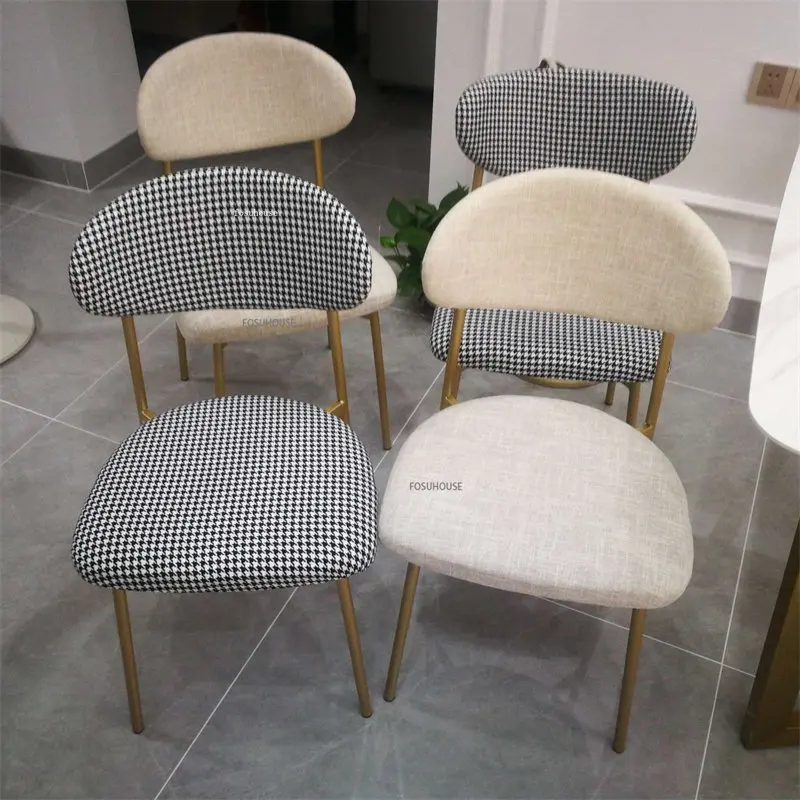 Современные обеденные стулья из кованого железа для легкой роскошной кухонной мебели, Обеденный стул для дома, стул для ресторана, Дизайнерский стул для отдыха