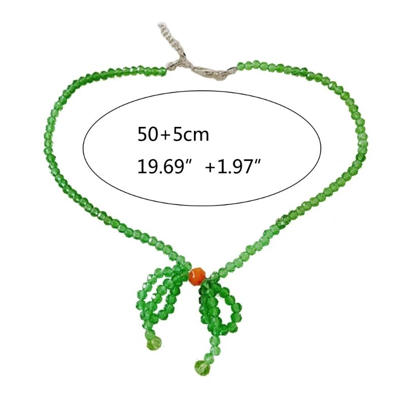 652F Богемное Ожерелье из бисера Летнее Рисовое Ожерелье с бантом из бисера Пляжное ожерелье