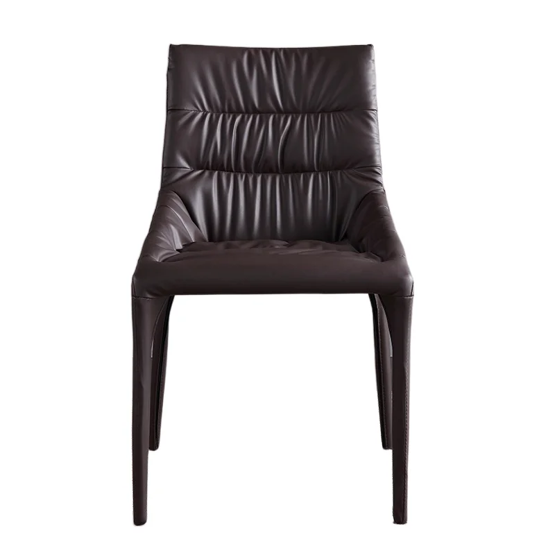 Кожаный офисный обеденный стул Nordic, Металлический Современный дизайнерский стул Luxery Lounge, Эргономичная мебель для отеля Balcony Sillas Comedor.