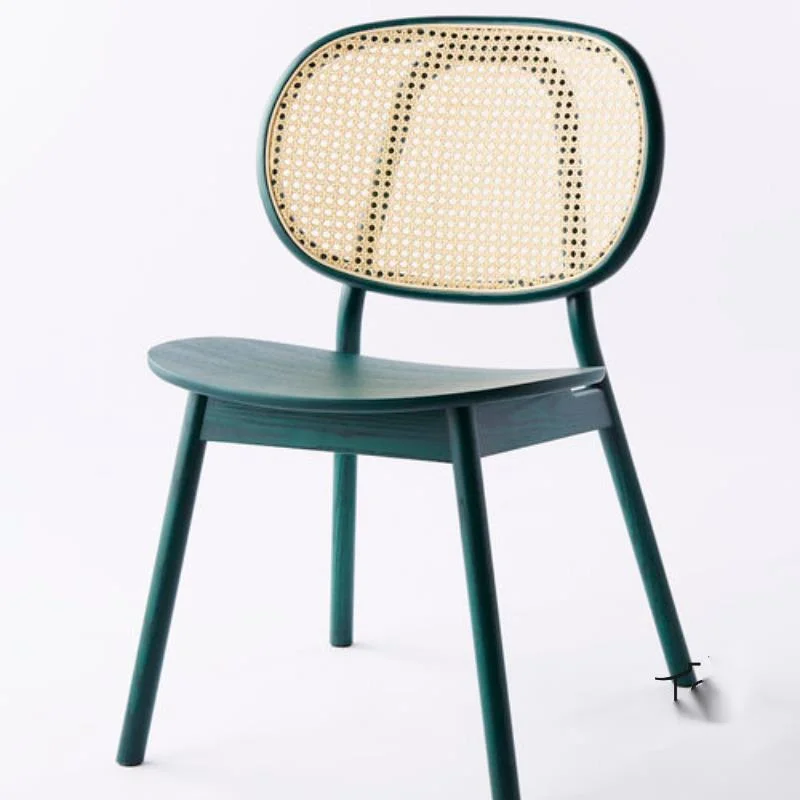 Скандинавский стул с плетеной спинкой из ротанга из натурального дерева, легкая роскошная домашняя мебель для столовой, Одноместные столы для учебы в стиле ретро, стулья