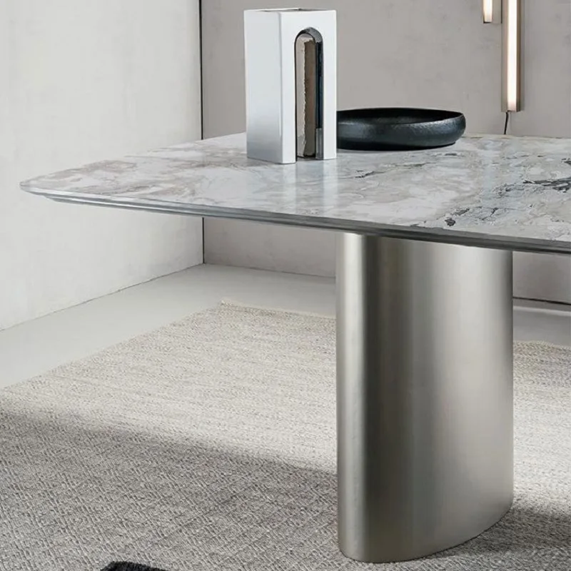 Современный минималистичный домашний прямоугольный обеденный стол из массивной доски