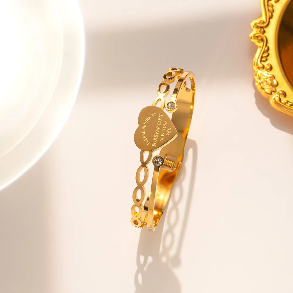 Роскошный дизайн Браслет-сердечко из нержавеющей стали для женских украшений, 3-х цветный браслет, браслеты, подарок на день рождения