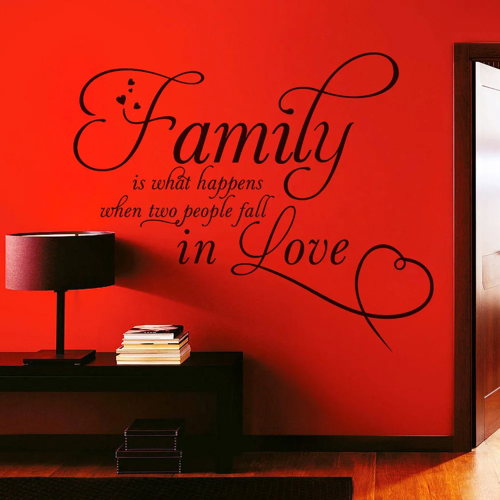 Украшение дома ПВХ прозрачный современный фон для спальни Наклейка на стену с английским семейным словом 