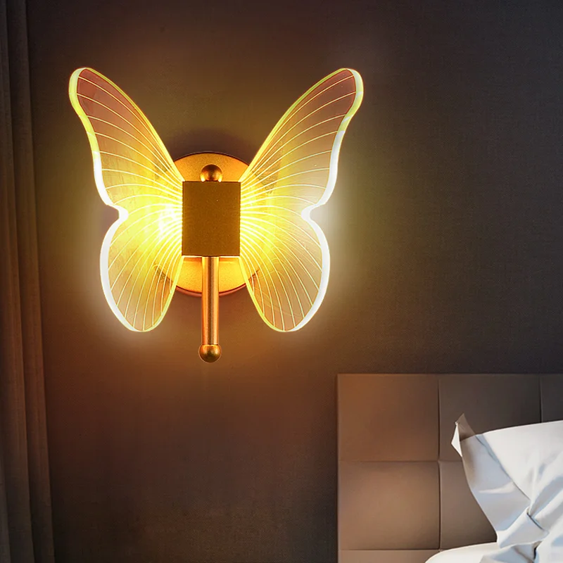 Светодиодная люстра с бабочкой, освещение прикроватной тумбочки в спальне, Акриловый подвесной светильник, Подвесные светильники в стиле Home Deco