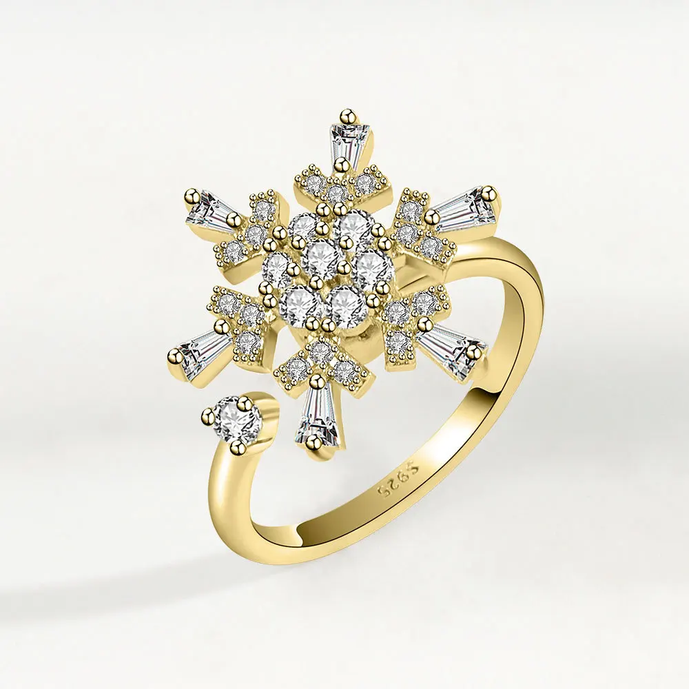 Новая очаровательная горячая распродажа, открытые снежные кольца для женщин, регулируемые кольца для пальцев, ювелирные изделия в подарок на День Святого Валентина