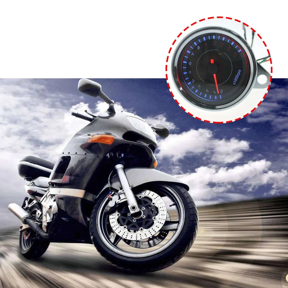 Универсальный Тахометр мотоцикла 12V со светодиодной подсветкой, 13K Об/мин, Цифровой тахометр мотоцикла, датчик уровня масла, топлива, рычага переключения передач