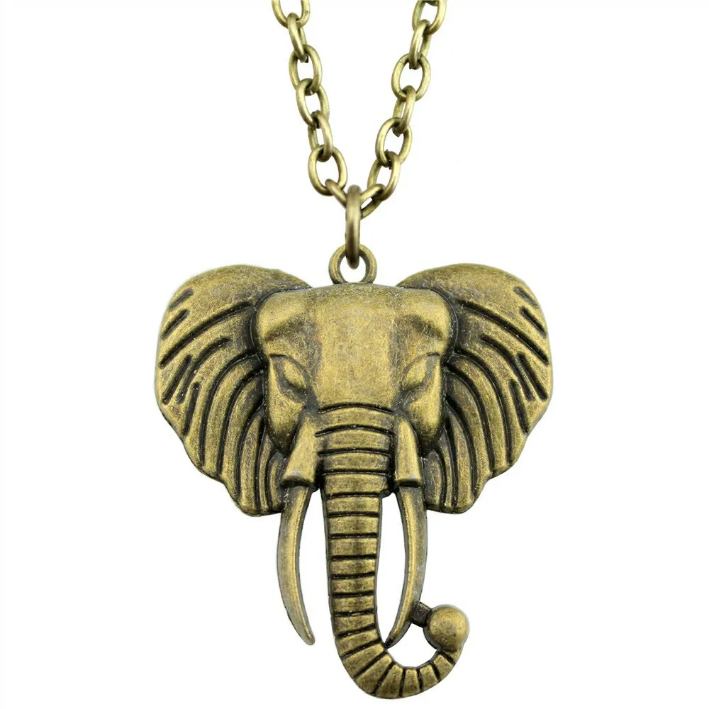 2 цвета 54x47 мм Ожерелье с подвеской в виде слона для женщин и мужчин Ожерелье с длинной цепочкой