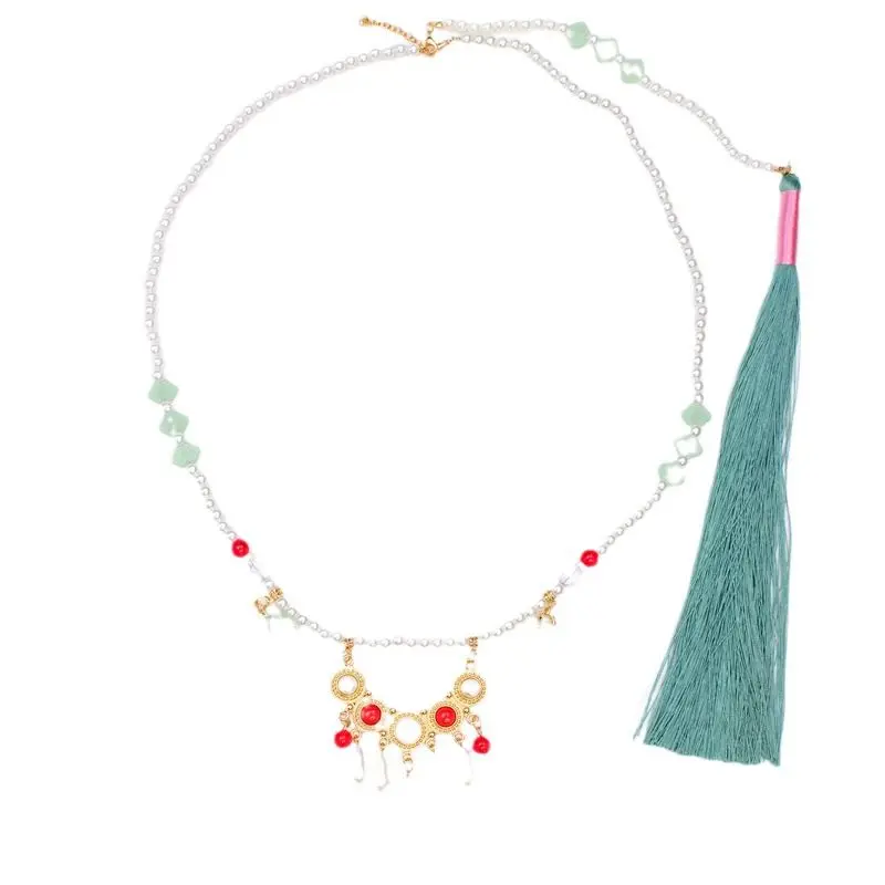Роскошные древнекитайские зеленые женские ожерелья с кисточками Новинка 2023 года