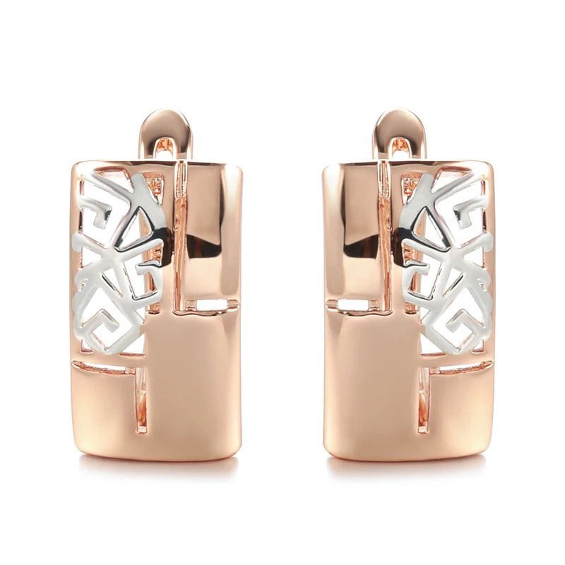 Wbmqda Модные Полые Квадратные Серьги-капли для женщин Розового золота, серебра 585 пробы, высококачественные аксессуары для ежедневных ювелирных украшений