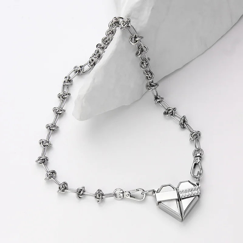 Ожерелье LONDANY, Магнитное ожерелье Love, Модный Ошейник с подвеской из Циркона на холодном Ветру, Цепочка с высоким смыслом, женское ожерелье
