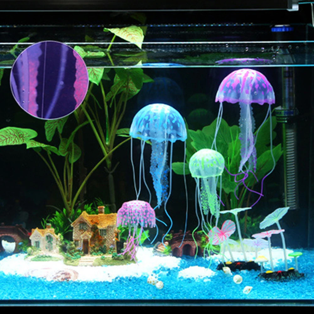 Искусственные светящиеся медузы Декор аквариума Украшение аквариума Подводное Живое растение Светящийся орнамент Водный пейзаж