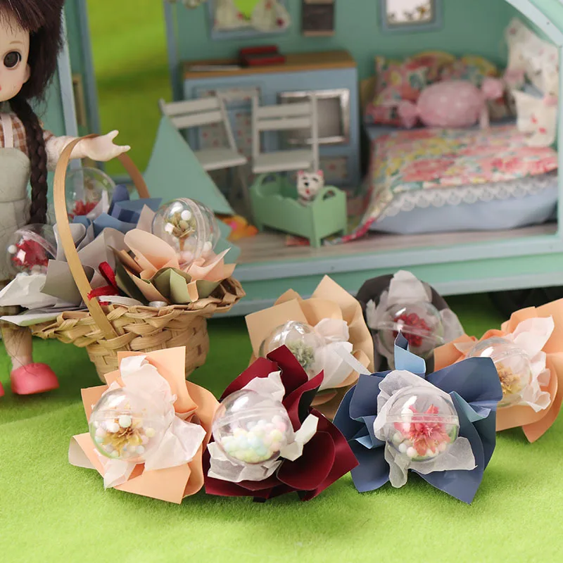 Кукольный домик, мини-букет невесты, Миниатюрные предметы, подарок в виде высушенного цветочного шара-цветочная модель, сделай сам 1: 12 BJD Ob11, Аксессуары для кукольного дома, Игрушки