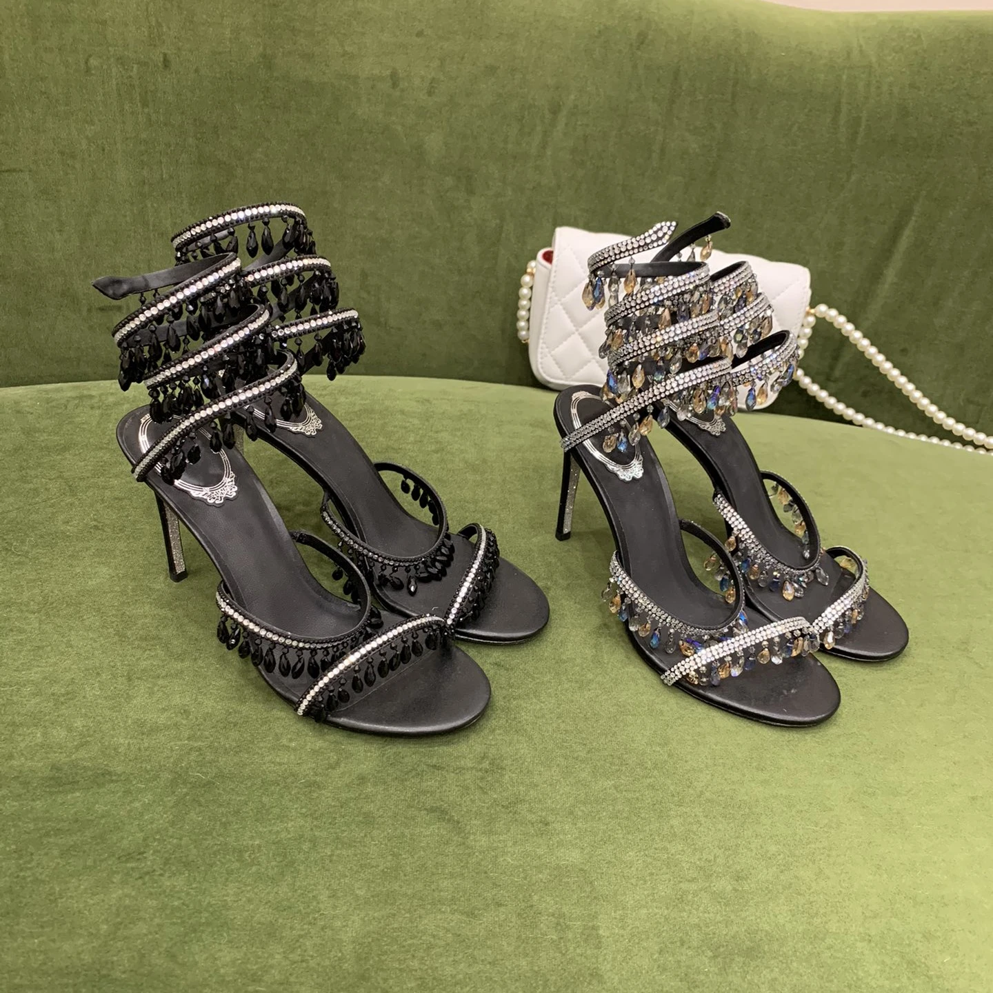Женская обувь, Размер 34-41, Босоножки Из Натуральной Кожи С Подвеской в виде Кристаллов, Туфли-лодочки На Очень Высоком Каблуке, Летняя Пикантная Дизайнерская Обувь Zapatillas Mujer