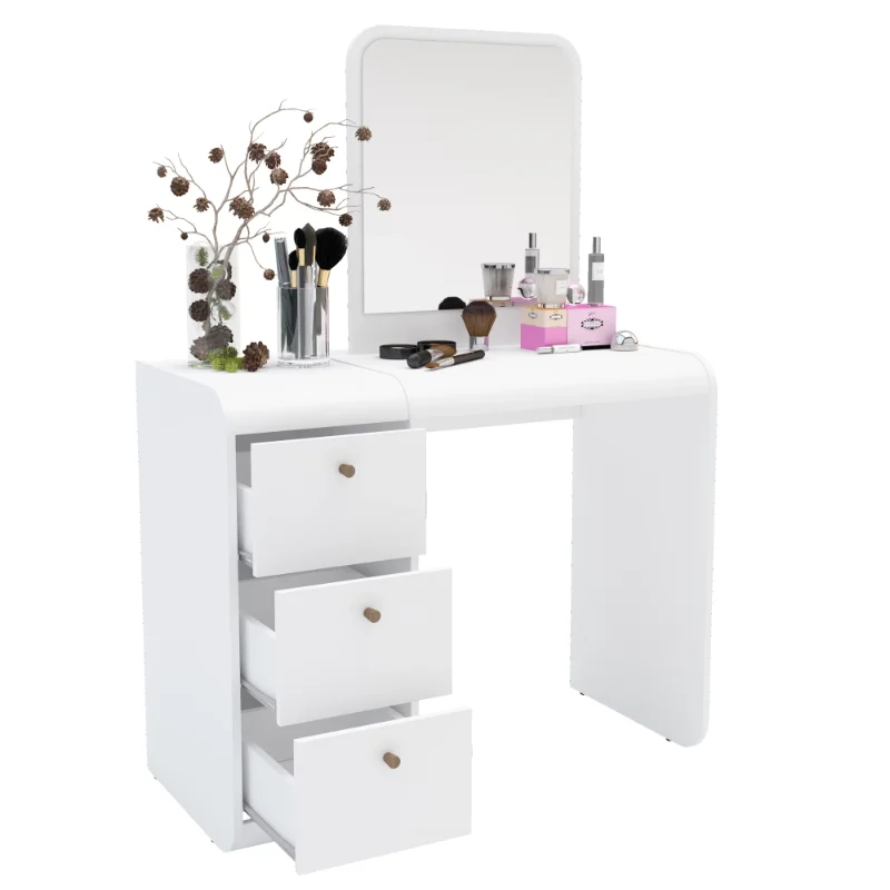 Современный туалетный столик Boahaus Aphrodite, белая отделка, для спальни, столик для макияжа, туалетный столик, туалетный столик с выдвижными ящиками