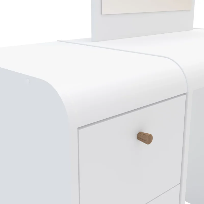Современный туалетный столик Boahaus Aphrodite, белая отделка, для спальни, столик для макияжа, туалетный столик, туалетный столик с выдвижными ящиками
