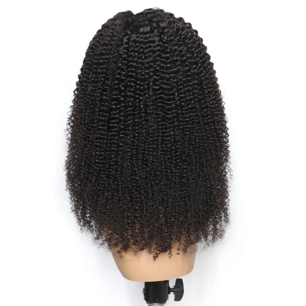Кружевной фронтальный кудрявый парик из человеческих волос, кудрявый парик из натуральных волос 180% плотности, кружевные передние парики для чернокожих женщин с волосами младенца