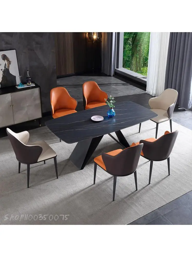 Итальянский минималистский обеденный стул Для дома, небольшой квартиры, гостиничного стула со спинкой, Современный минималистичный светильник для переговоров в ресторане класса люкс