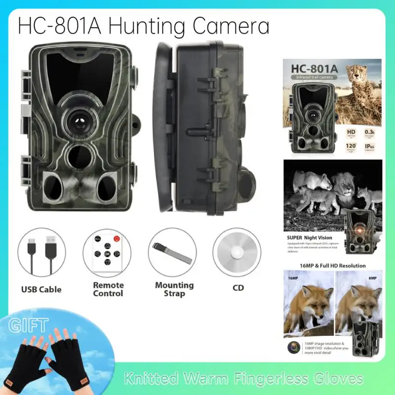 Охотничья Камера Suntekcam HC-801A С Литиевой Батареей 5000 мАч 16MP 64 ГБ Trail Camera IP65 Фотоловушки 0.3 s 940nm Wild Camera