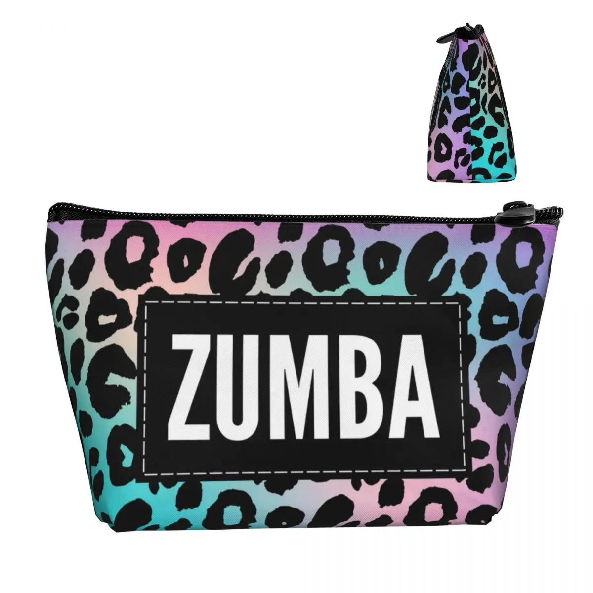 Женская косметичка Leopard Zumba, милая косметичка для фитнеса большой емкости, Косметички для хранения косметики, туалетные сумки