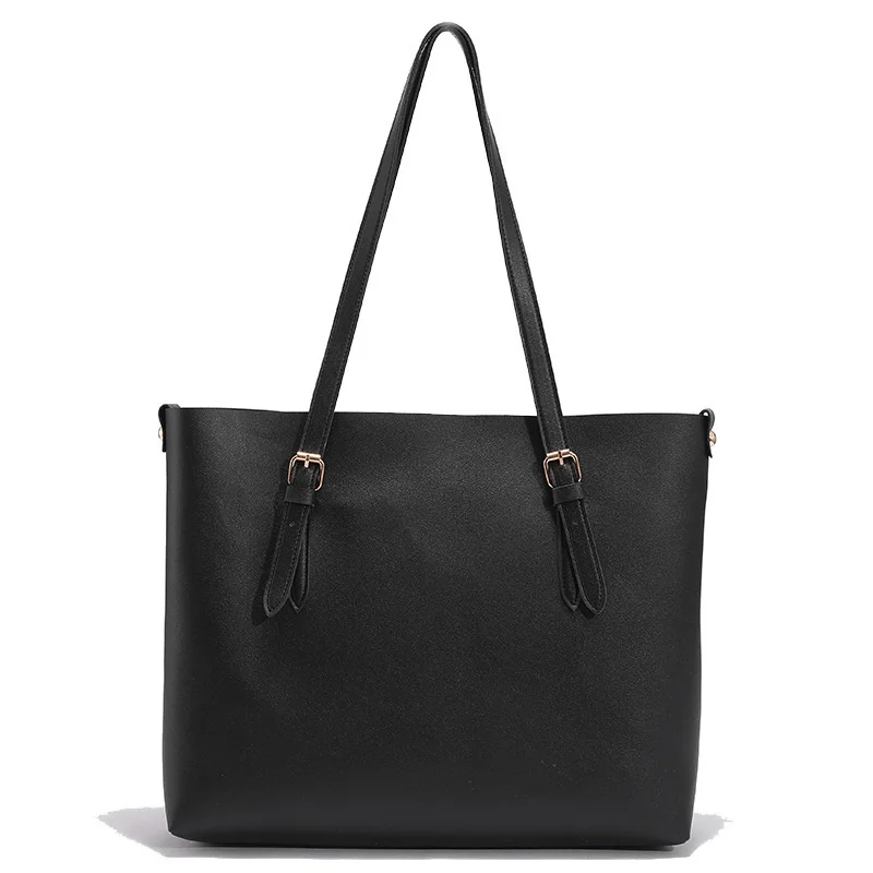 2023 Женская однотонная сумка-мессенджер из искусственной кожи, сумка для покупок, повседневная женская сумка-тоут большой емкости, сумка для женщин