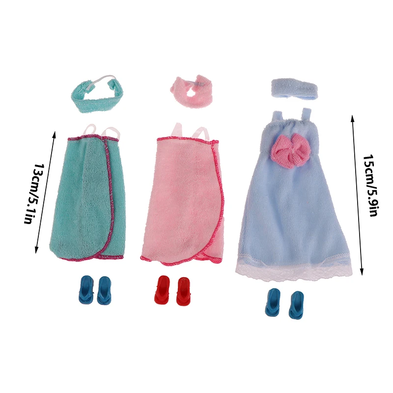 1 комплект кукольной одежды для куклы 30 см, Халат, Банное полотенце, Ночная рубашка, Майка, Пижама с тапочками, Декор кукольного домика