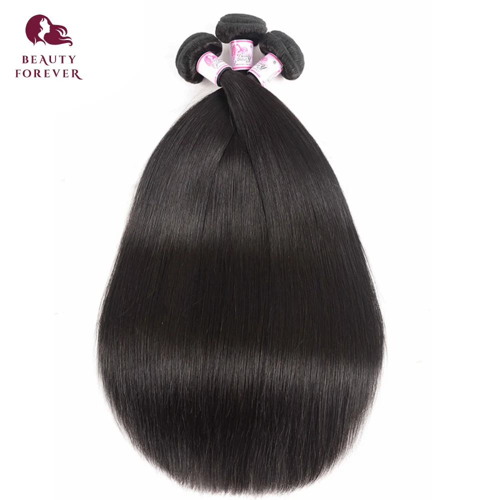 Beauty Forever Перуанские прямые пучки человеческих волос с застежкой 12A из необработанных натуральных человеческих волос 3 шт. с застежкой на шнурке 4x4