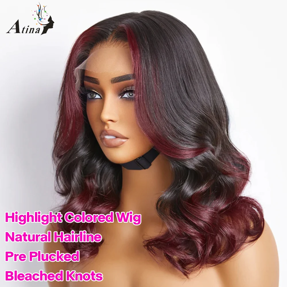 HD 360 Полный парик из натуральных волос, предварительно выщипанный, выделите 99J Бордового цвета, Прозрачные Красные парики с объемной волной, Бразильские