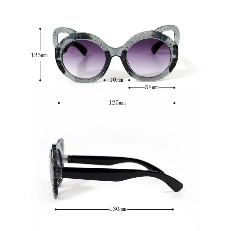 Детские Модные Солнцезащитные очки с милым мультяшным котом, Детские Круглые очки с Лисьими ушками Для мальчиков и девочек, Детские очки для пляжной фотографии.