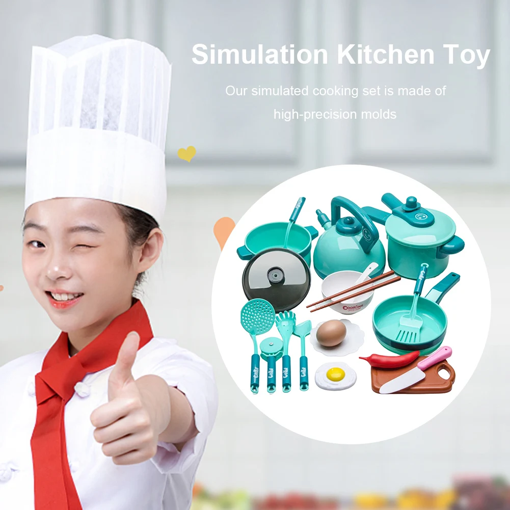 Устройство для приготовления пищи для ролевых игр Идеальный подарок Набор посуды из 20 предметов, обучающий навыкам приготовления пищи Набор игрушек для мальчиков и девочек