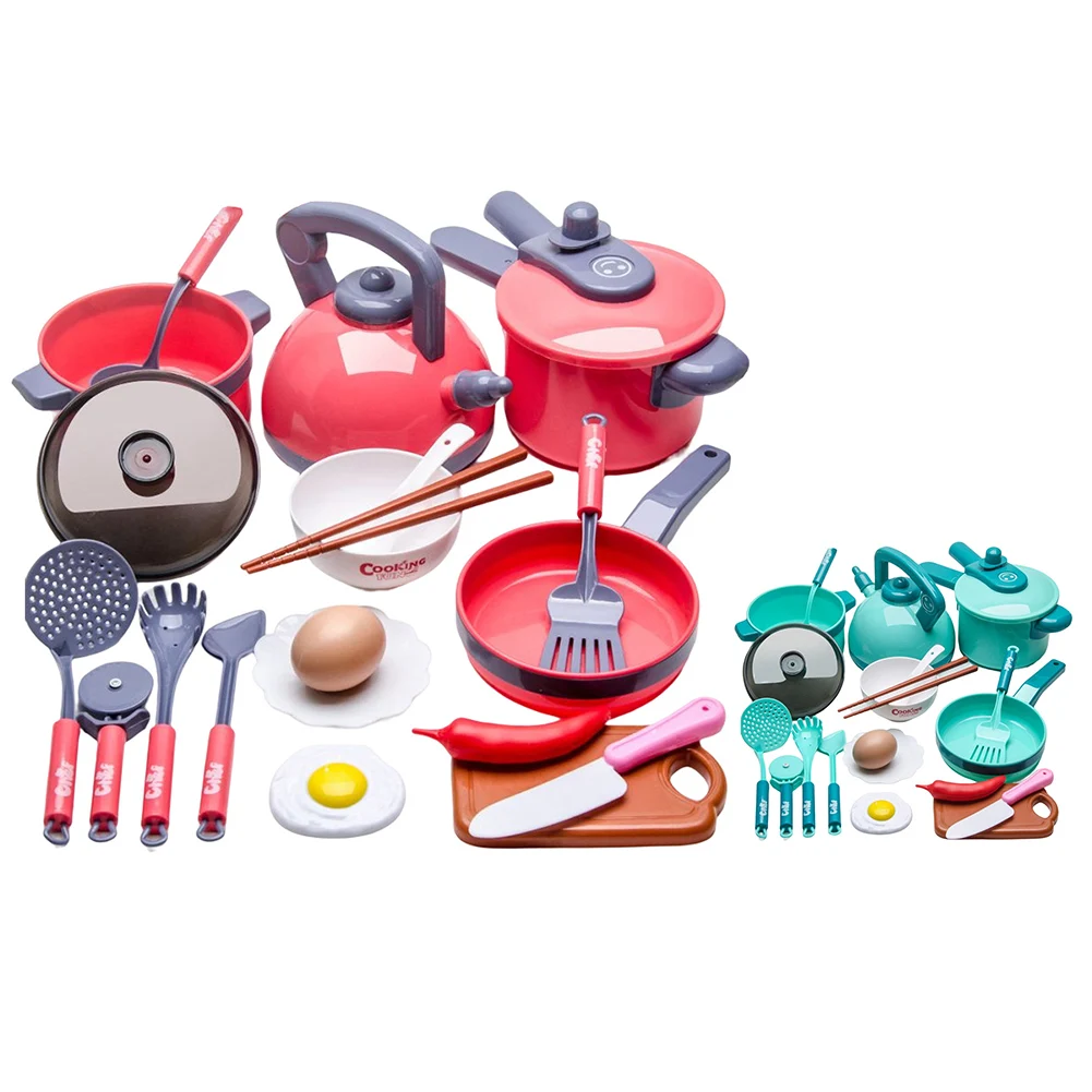 Устройство для приготовления пищи для ролевых игр Идеальный подарок Набор посуды из 20 предметов, обучающий навыкам приготовления пищи Набор игрушек для мальчиков и девочек
