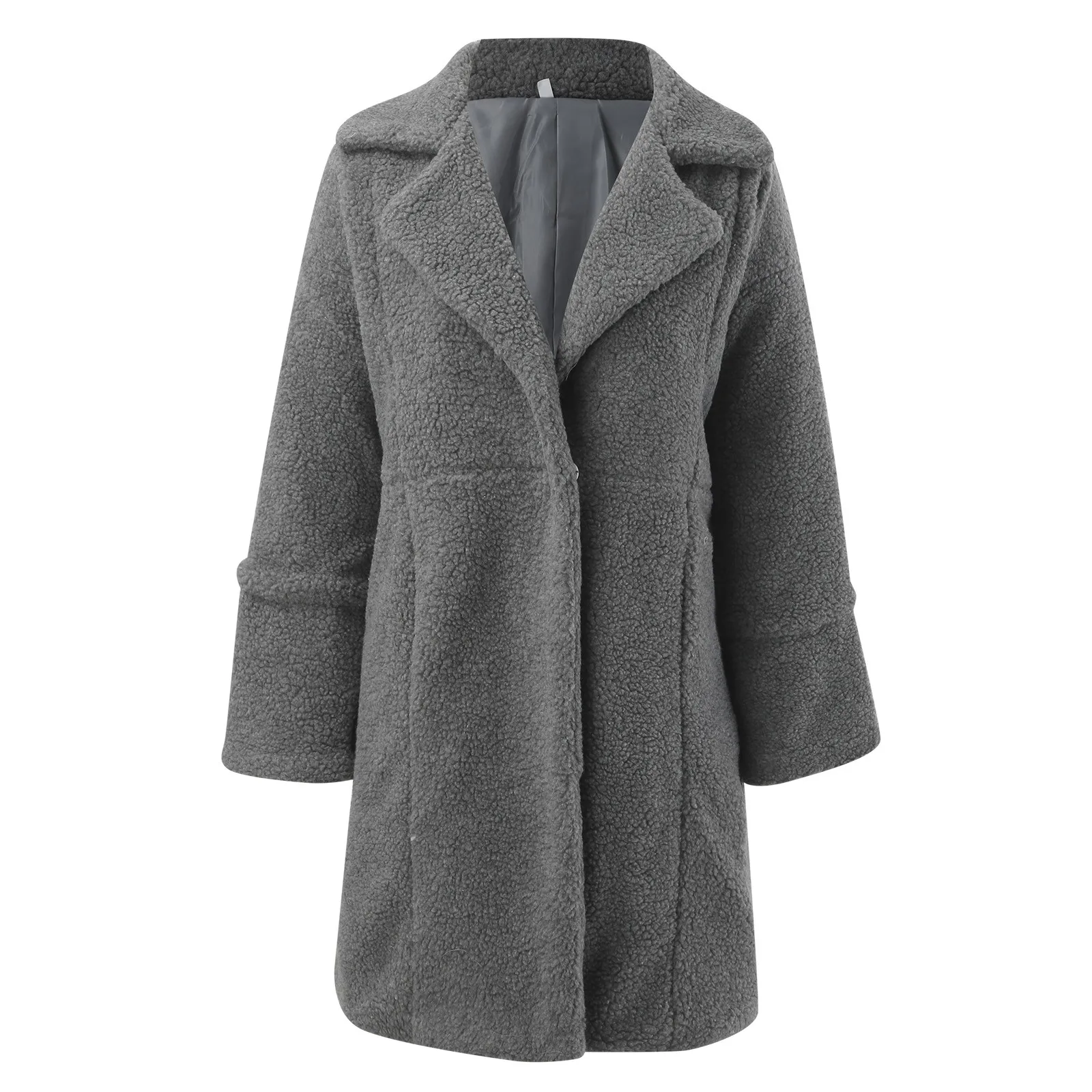 Осенне-зимнее Женское флисовое пальто с длинным рукавом и отворотом спереди, пальто Veste Femme 2023, Новый Пушистый жакет-кардиган, верхняя одежда