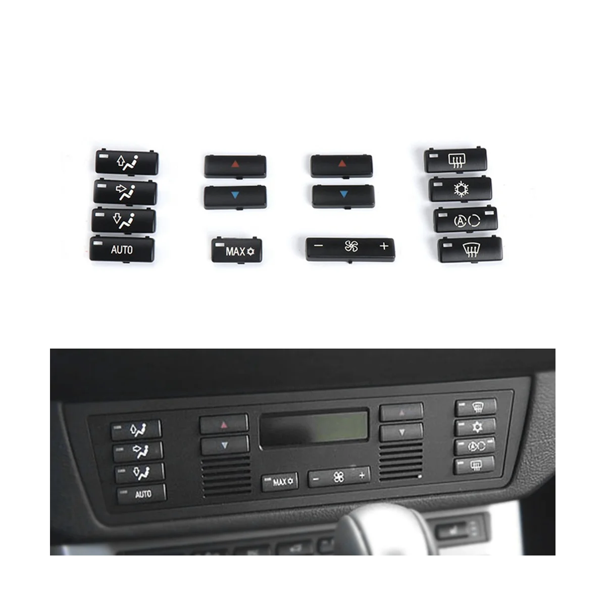 Замена колпачков для автомобильных кнопок Управления климатом, кондиционером, кнопками переключения панели управления, колпачками для BMW E39 E53 M5 X5