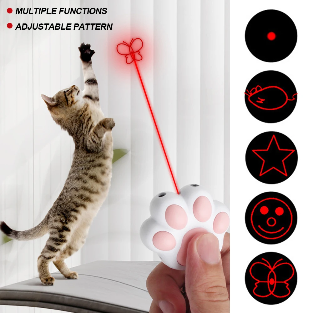 Игрушки для кошек, перезаряжаемые через USB, Многофункциональная Лазерная игрушка для кошек, Интерактивная Забавная Обучающая Лазерная игрушка для котенка, Аксессуары для кошек