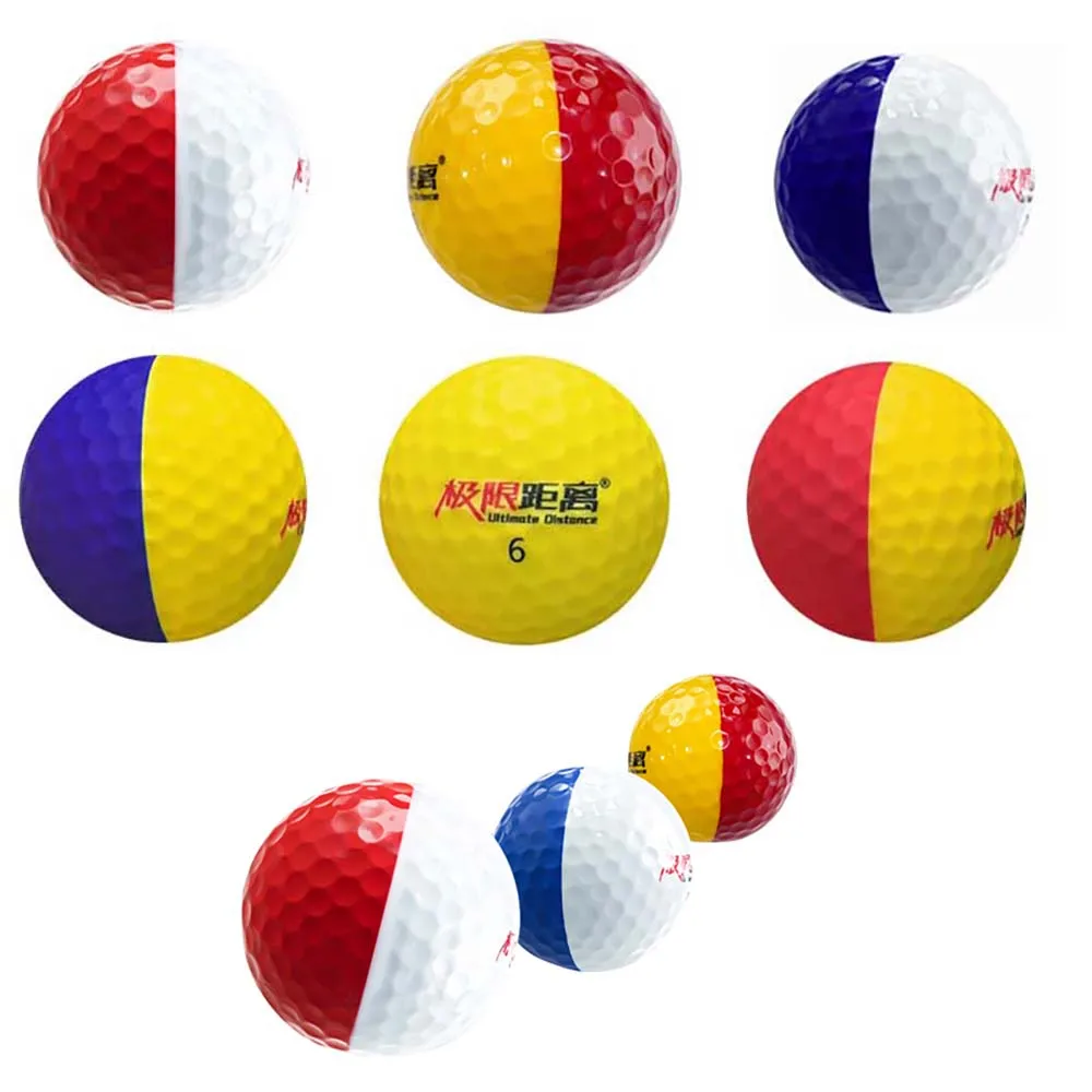 Мяч для гольфа на экстремальную дистанцию 1шт, трехслойный матовый для профессиональных соревнований, игровой мяч, двухцветные глянцевые мячи для гольфа