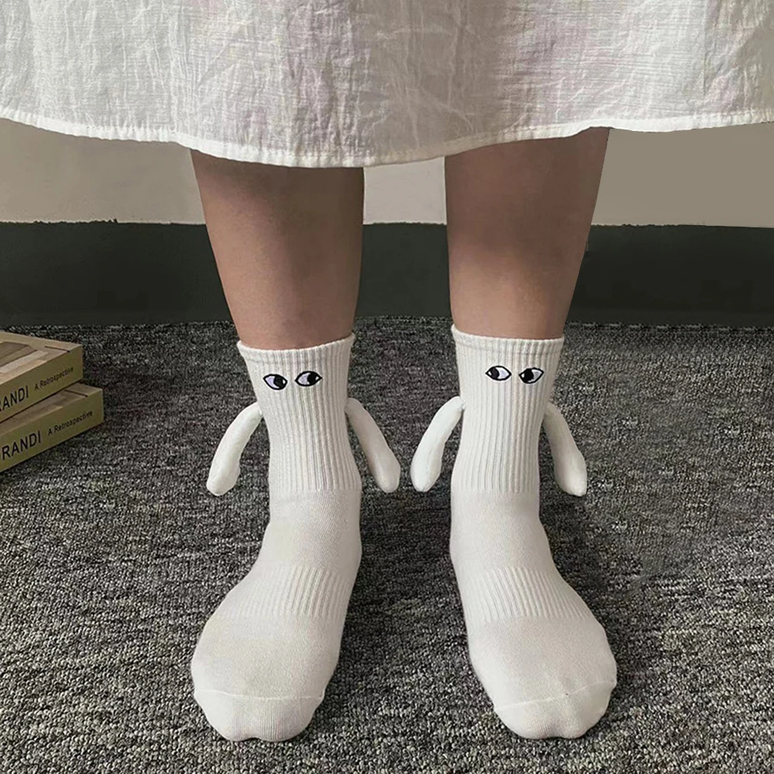 Магнитные всасывающие носки для пары Мультяшные Милые Носки Рука об руку Дышащие Удобные Носки для женщин, держащихся за руки Носки высокого качества
