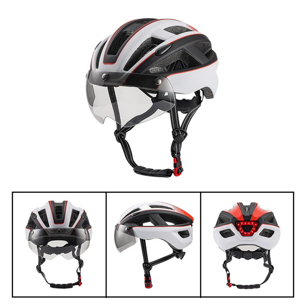 Шлем для шоссейного горного велосипеда с задним фонарем, Защитный Велосипедный шлем, Ударопрочное Защитное Снаряжение для взрослых, Велосипедное Снаряжение