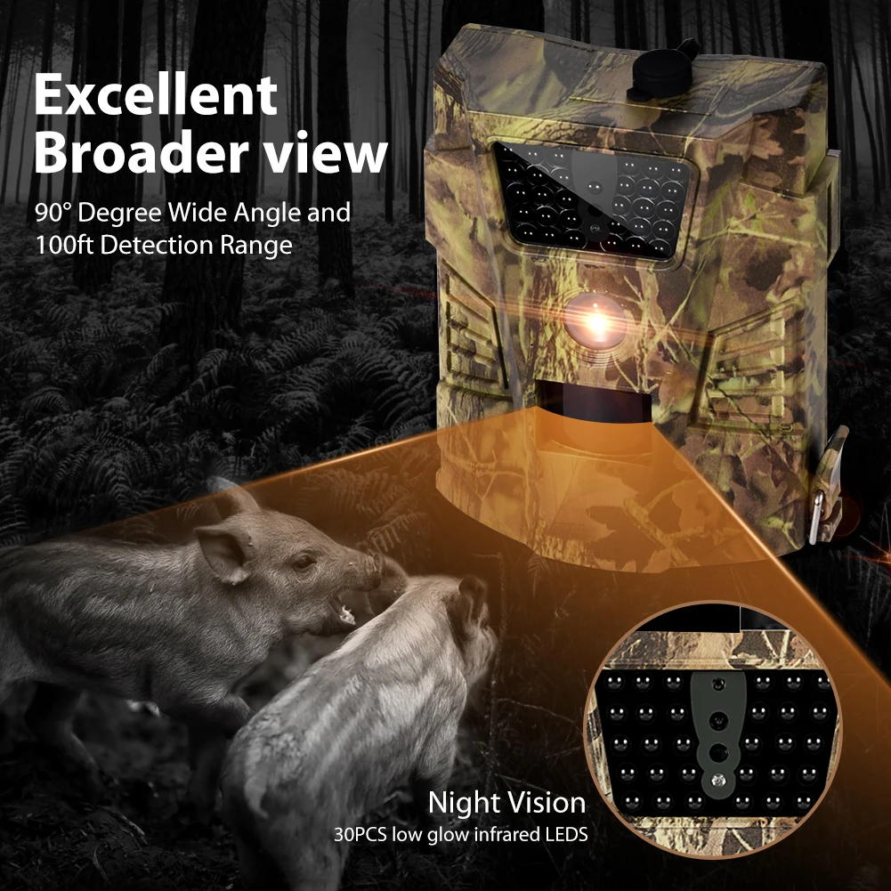 Камера Слежения За Дикой Природой 12MP 1080P Инфракрасные Охотничьи Камеры Ночного Видения Outdoor Wild Surveillance Tracking HT001B